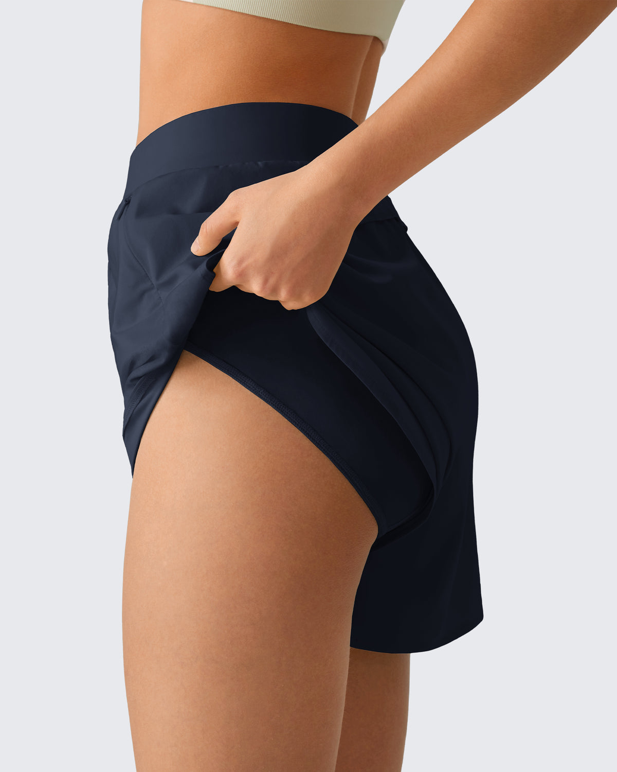 G4Free - G4Free Chillwhisp 2.5" Dolphin Hem Running Shorts with Pockets -GF26E842A001A-S-GF26E842A001B-M-GF26E842A001C-L-GF26E842A001D-XL-GF26E842A001E-XXL