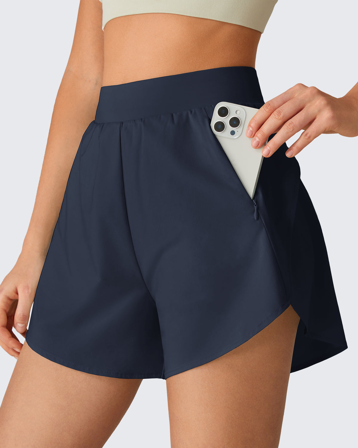 G4Free - G4Free Chillwhisp 2.5" Dolphin Hem Running Shorts with Pockets -GF26E842A001A-S-GF26E842A001B-M-GF26E842A001C-L-GF26E842A001D-XL-GF26E842A001E-XXL