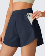 G4Free - G4Free Chillwhisp 2.5" Dolphin Hem Running Shorts with Pockets -GF26E842A001A-S-GF26E842A001B-M-GF26E842A001C-L-GF26E842A001D-XL-GF26E842A001E-XXL