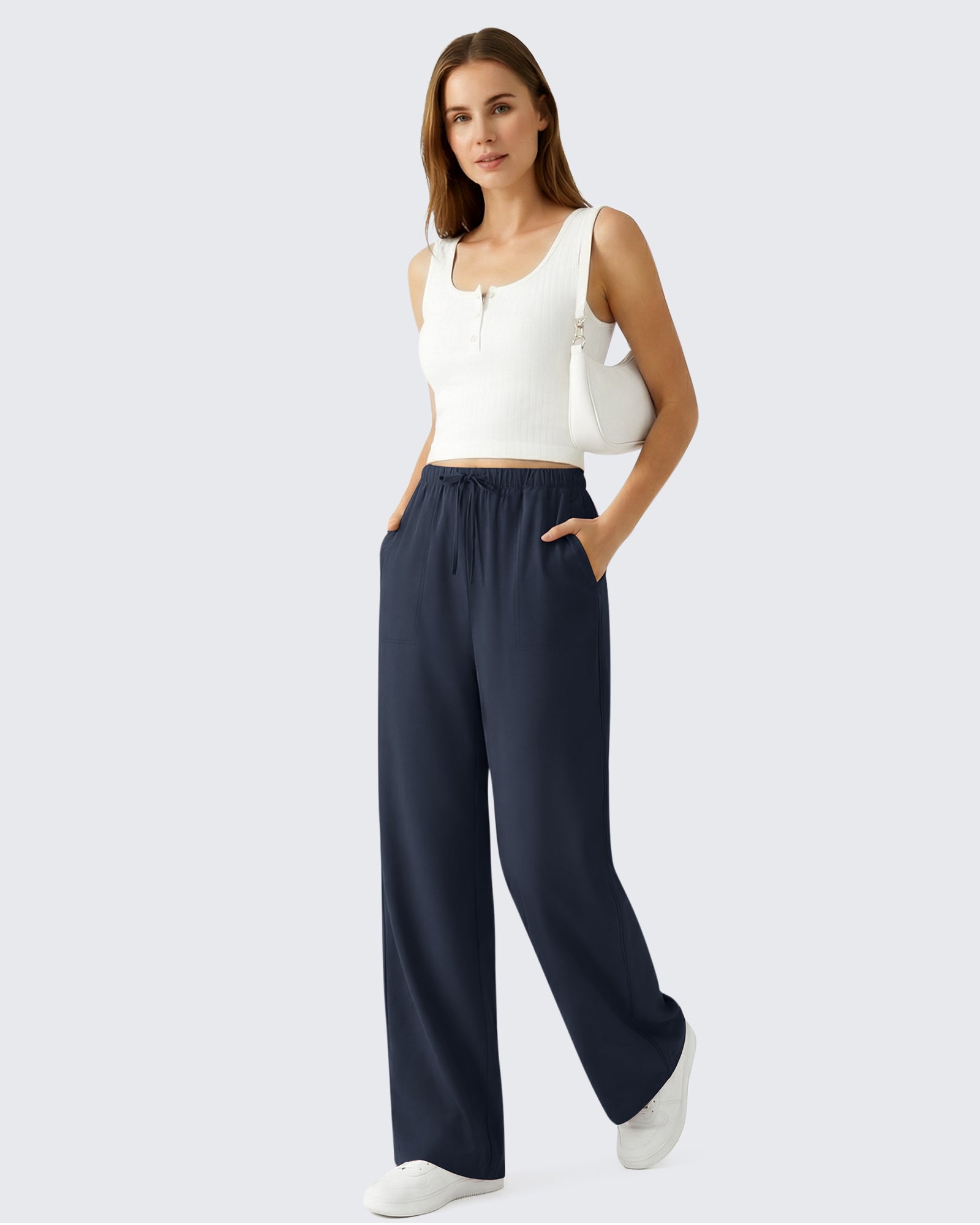 G4Free - G4Free Chillwhisp Drawstring Wide Leg Pants -GF26J874A001A-S-GF26J874A001B-M-GF26J874A001C-L-GF26J874A001D-XL-GF26J874A001E-XXL