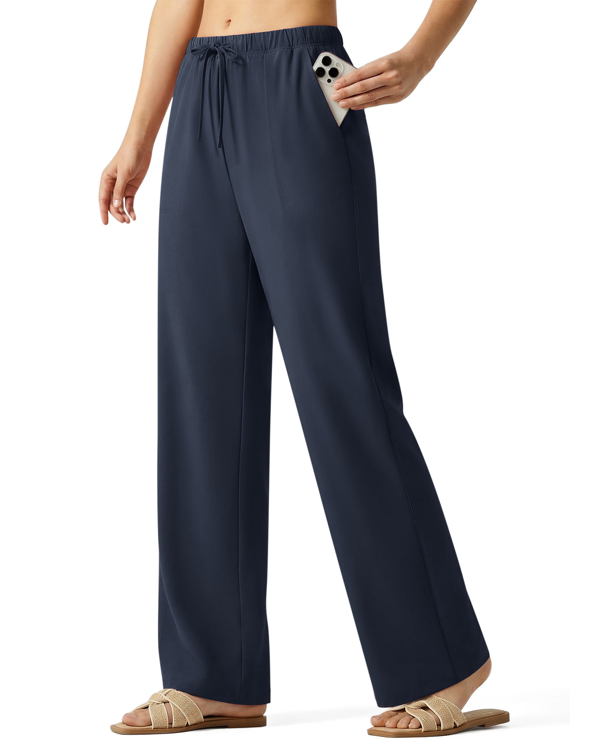 G4Free - G4Free Chillwhisp Drawstring Wide Leg Pants -GF26J874A001A-S-GF26J874A001B-M-GF26J874A001C-L-GF26J874A001D-XL-GF26J874A001E-XXL
