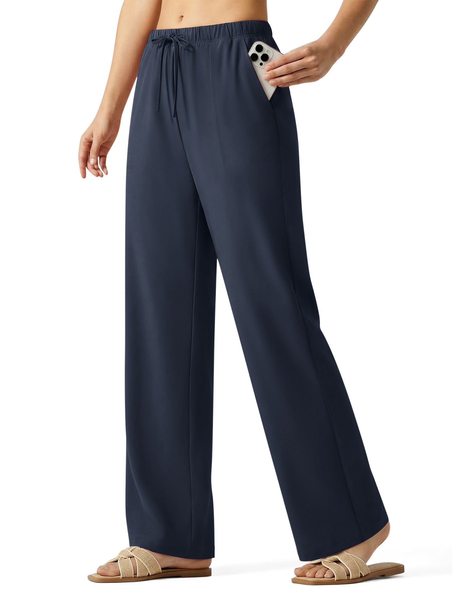 G4Free - G4Free Chillwhisp Drawstring Wide Leg Pants -GF26J874A001A-S-GF26J874A001B-M-GF26J874A001C-L-GF26J874A001D-XL-GF26J874A001E-XXL
