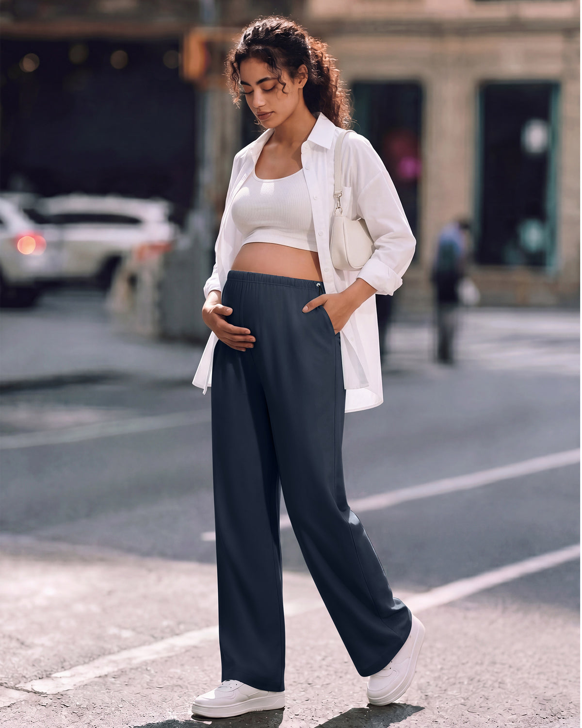G4Free - G4Free Chillwhisp Maternity Wide Leg Pants – Adjustable Waist -GF26JY1021A001A-S-GF26JY1021A001B-M-GF26JY1021A001C-L-GF26JY1021A001D-XL-GF26JY1021A001E-XXL