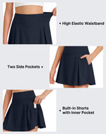 G4Free - G4Free Chillwhisp Pleated Tennis Skirt for Girls – High Waisted Skort with 4 Pockets -GF26HG946A001A-S-GF26HG946A001B-M-GF26HG946A001C-L-GF26HG946A001D-XL-GF26HG946A001E-XXL