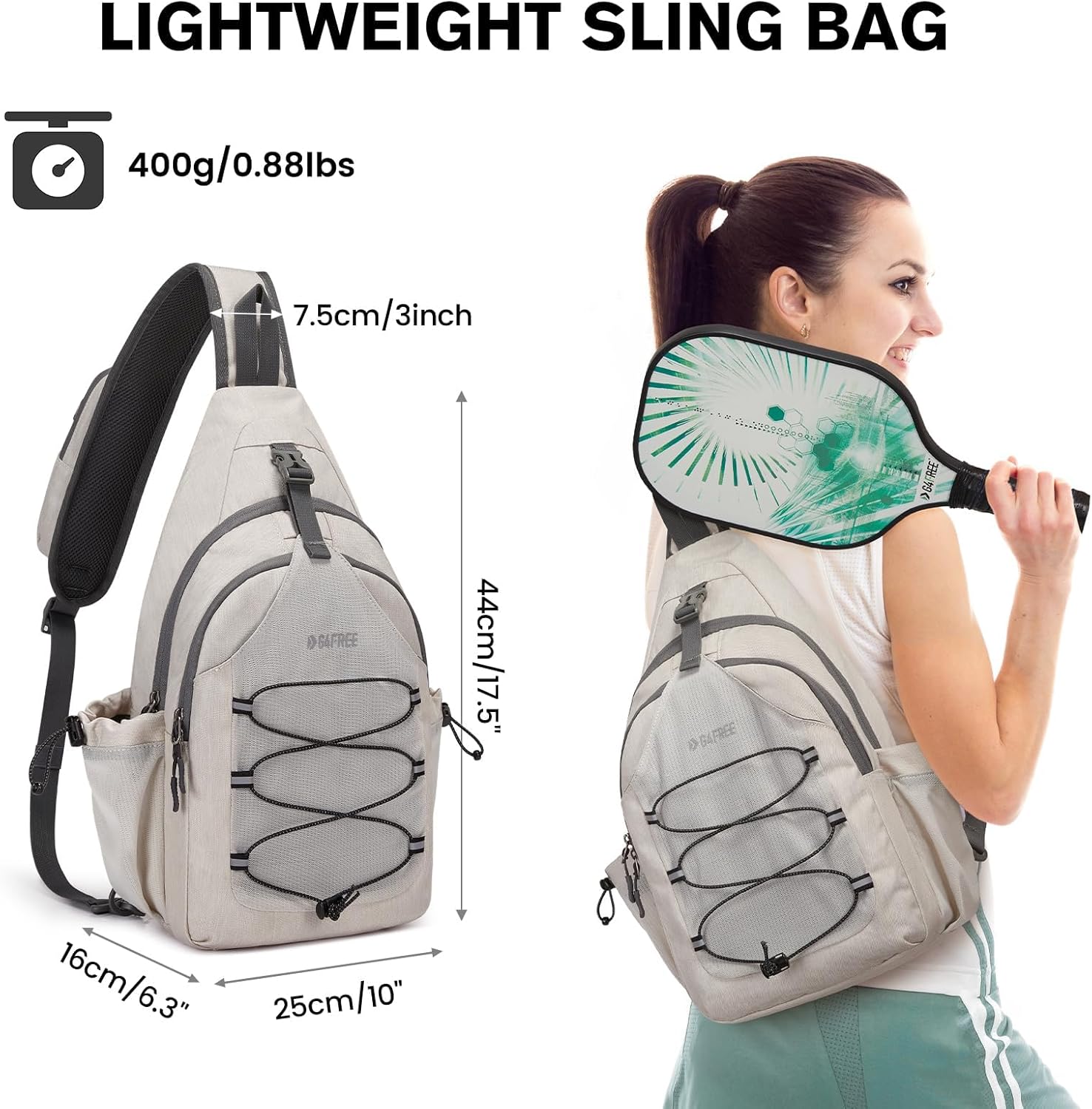 G4Free - G4Free Crossbody Sling Pickleball Paddle Bag -TN23B269D-TN24B387C-TN23B269C-TN23B269E-TN24B387A