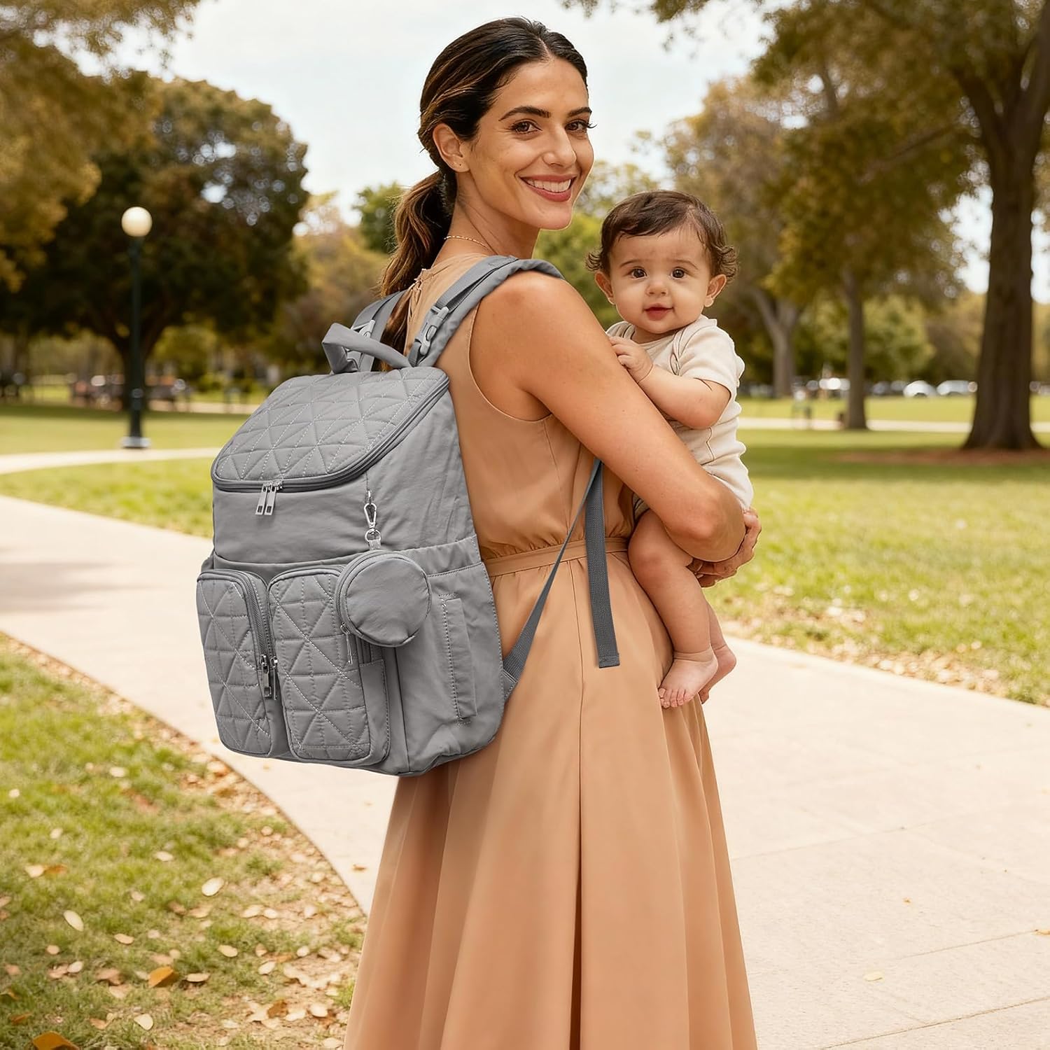 G4Free - G4Free Diaper Bag Backpack with Pacifier Case & Insulated Pockets -TN25B571C-TN25B571B-TN25B571A