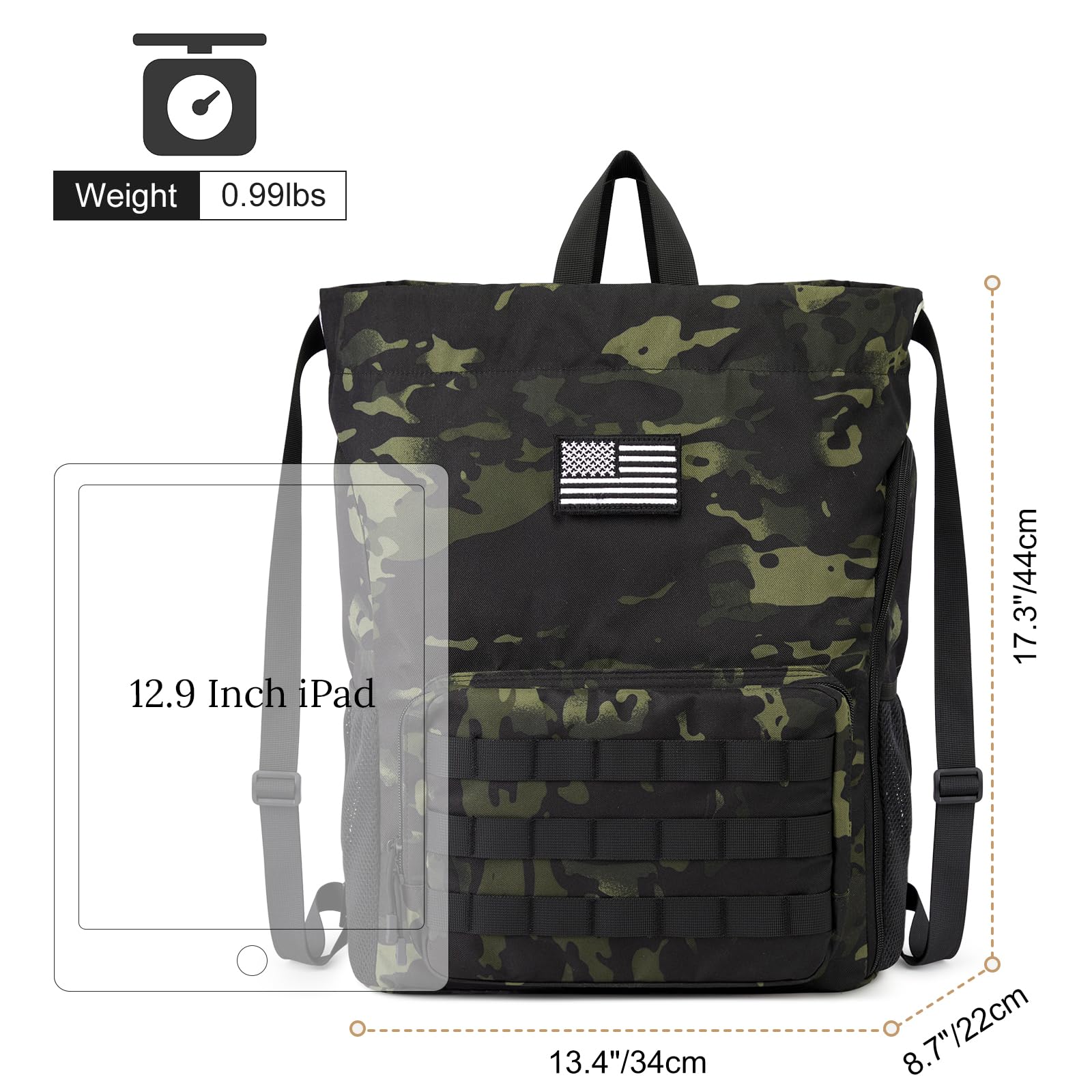 G4Free - G4Free Drawstring Backpack Sports Gym Bag with Shoes Compartment -TN23B194C-TN23B194B