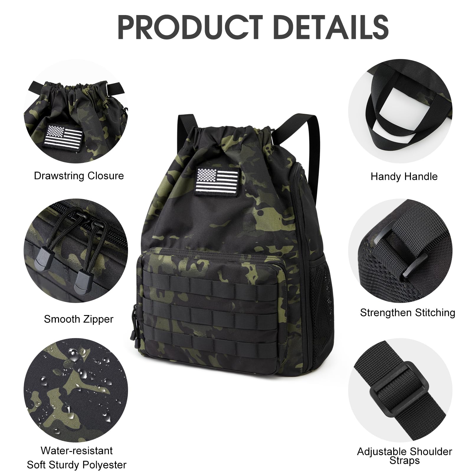 G4Free - G4Free Drawstring Backpack Sports Gym Bag with Shoes Compartment -TN23B194C-TN23B194B