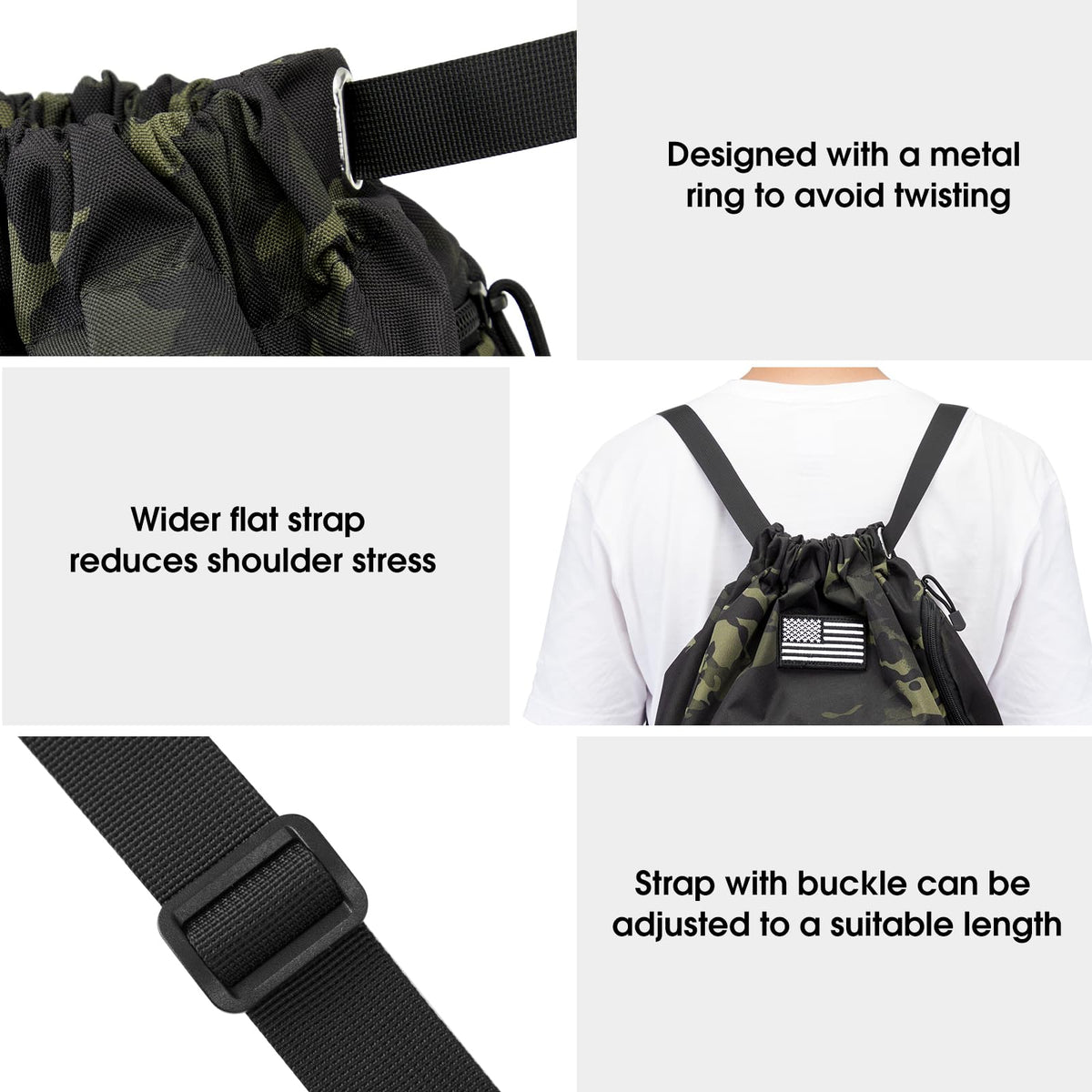 G4Free - G4Free Drawstring Backpack Sports Gym Bag with Shoes Compartment -TN23B194C-TN23B194B