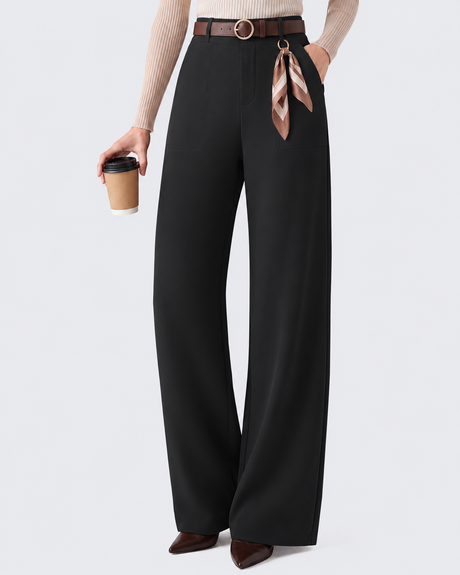 G4Free - G4Free EverGoing Fleece Lined Work Pants for Women Double Belt Loops -GF26J1088A001F-XS