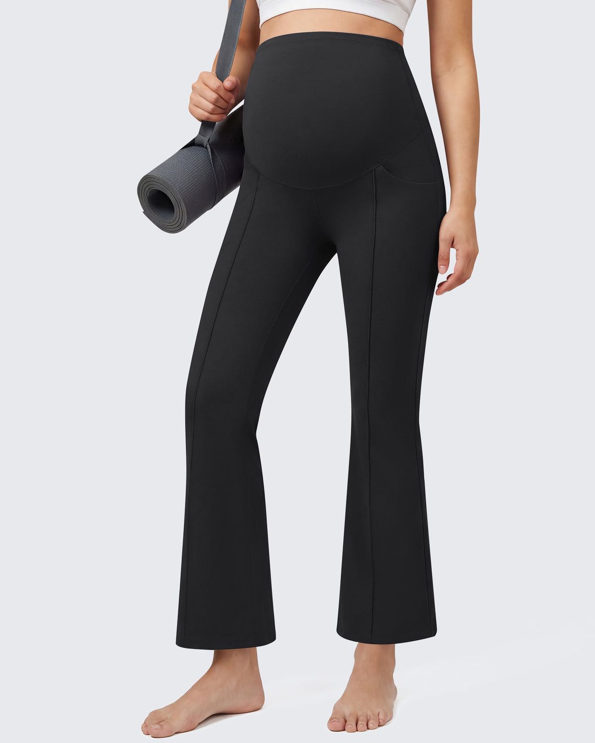 G4Free - G4Free EverGoing Maternity Flare Leggings with Pockets – Over the Belly 25'' -GF26AY1008A001A-S-GF26AY1008A001B-M-GF26AY1008A001C-L-GF26AY1008A001D-XL-GF26AY1008A001E-XXL