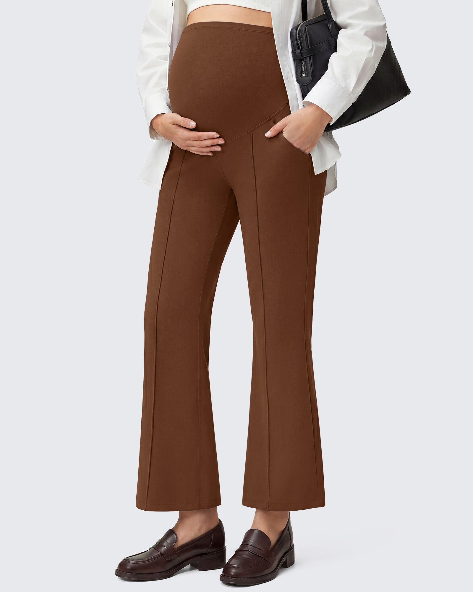 G4Free - G4Free EverGoing Maternity Flare Leggings with Pockets – Over the Belly 25'' -GF26AY1008A001A-S-GF26AY1008A001B-M-GF26AY1008A001C-L-GF26AY1008A001D-XL-GF26AY1008A001E-XXL