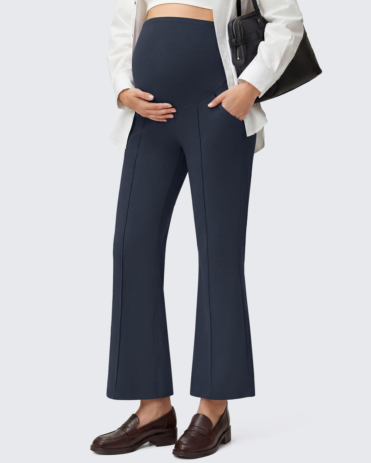 G4Free - G4Free EverGoing Maternity Flare Leggings with Pockets – Over the Belly 25'' -GF26AY1008A001A-S-GF26AY1008A001B-M-GF26AY1008A001C-L-GF26AY1008A001D-XL-GF26AY1008A001E-XXL