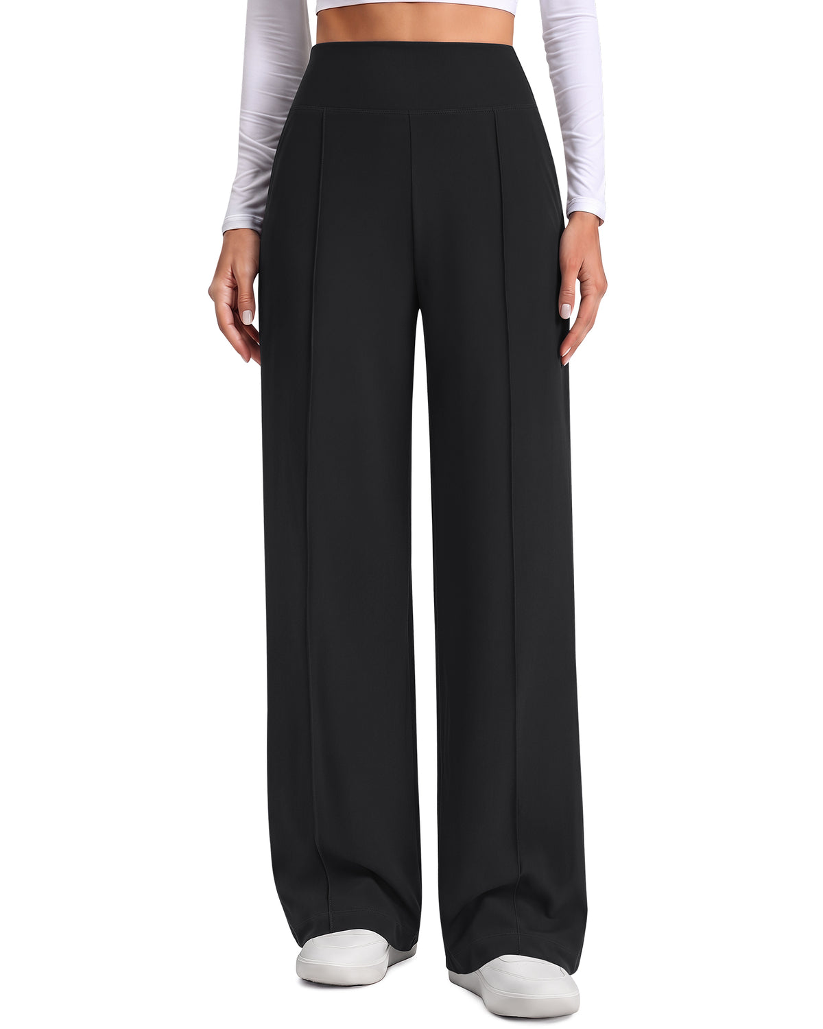 G4Free - G4Free EverGoing Wide Leg Yoga Pants High Waist Front Seam with Pockets -GF26J1005A001A-S-GF26J1005A001B-M-GF26J1005A001C-L-GF26J1005A001D-XL-GF26J1005A001E-XXL