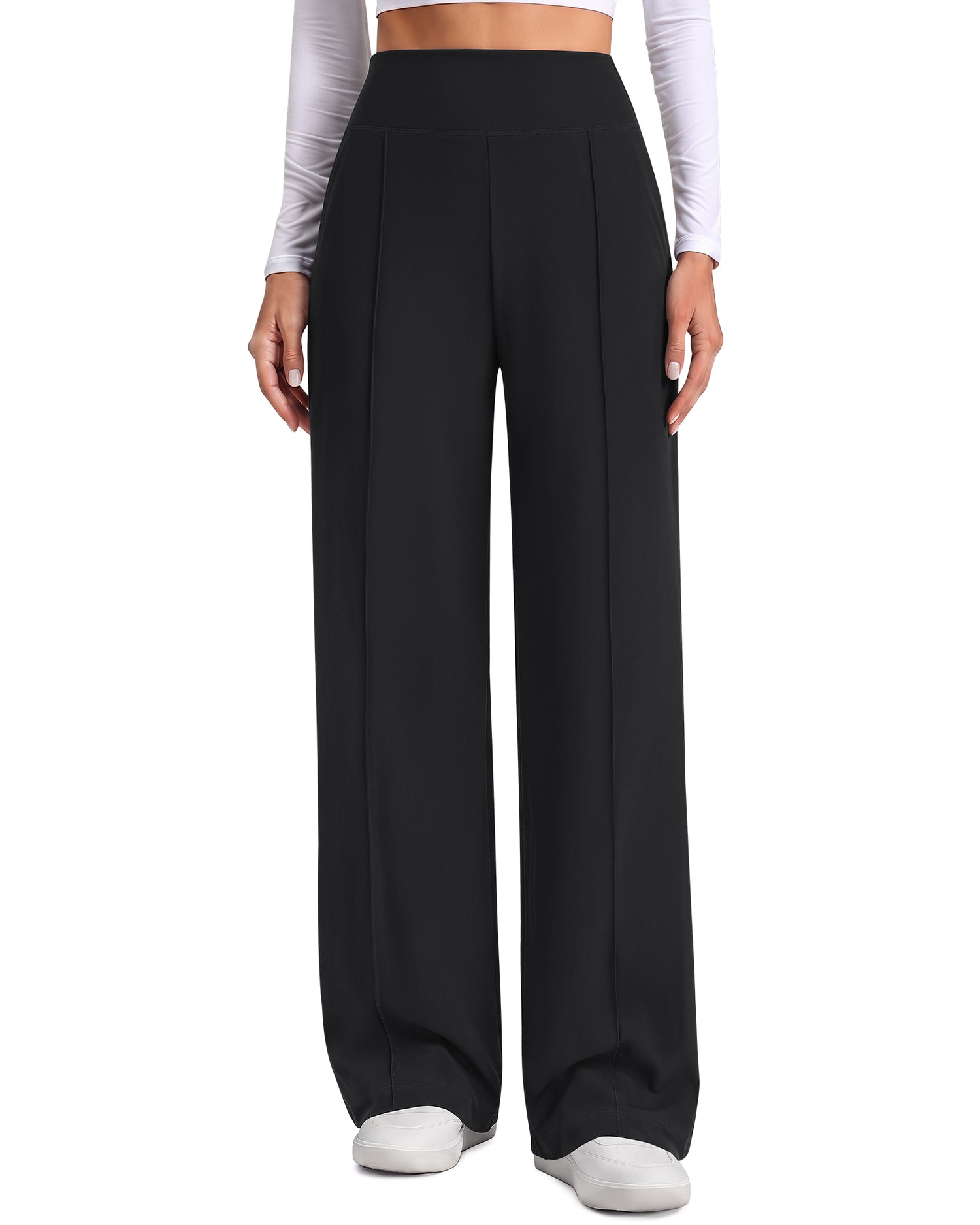 G4Free - G4Free EverGoing Wide Leg Yoga Pants High Waist Front Seam with Pockets -GF26J1005A001A-S-GF26J1005A001B-M-GF26J1005A001C-L-GF26J1005A001D-XL-GF26J1005A001E-XXL