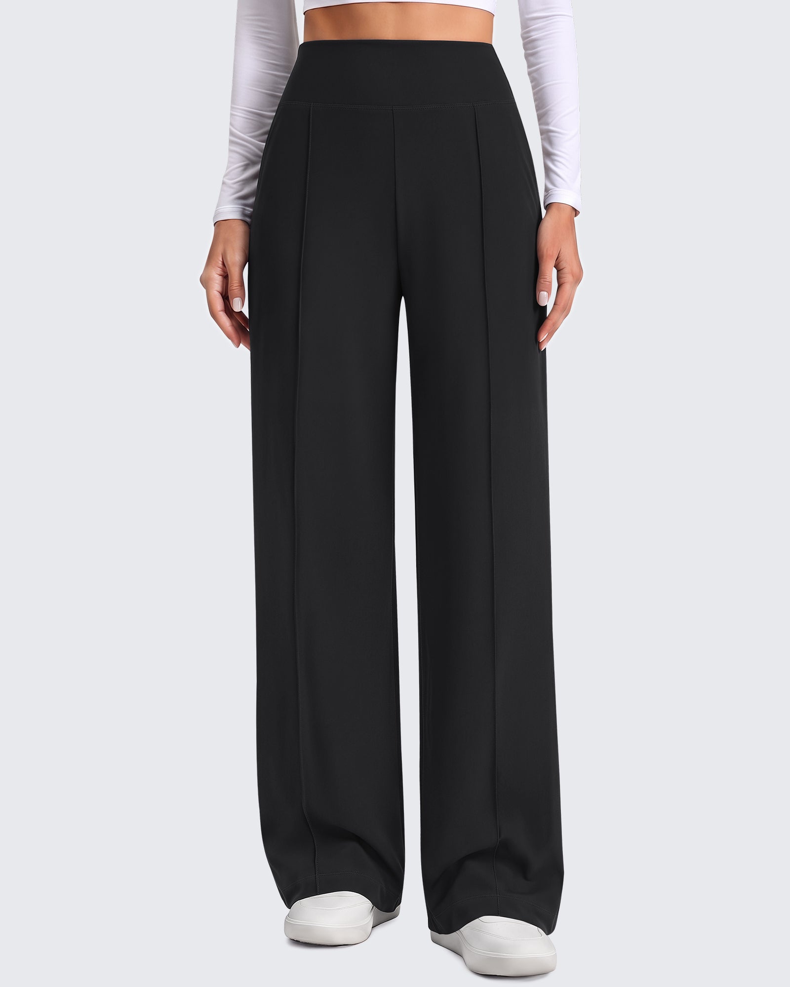 G4Free - G4Free EverGoing Wide Leg Yoga Pants High Waist Front Seam with Pockets -GF26J1005A001A-S-GF26J1005A001B-M-GF26J1005A001C-L-GF26J1005A001D-XL-GF26J1005A001E-XXL