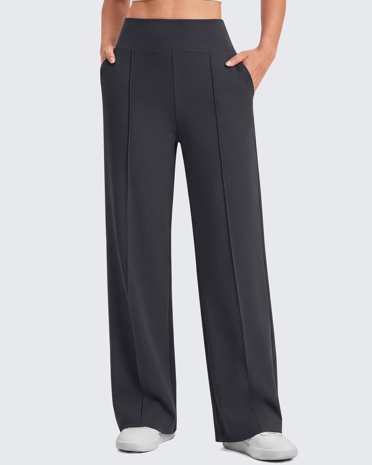 G4Free - G4Free EverGoing Wide Leg Yoga Pants High Waist Front Seam with Pockets -GF26J1005A001A-S-GF26J1005A001B-M-GF26J1005A001C-L-GF26J1005A001D-XL-GF26J1005A001E-XXL