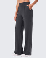 G4Free - G4Free EverGoing Wide Leg Yoga Pants High Waist Front Seam with Pockets -GF26J1005A001A-S-GF26J1005A001B-M-GF26J1005A001C-L-GF26J1005A001D-XL-GF26J1005A001E-XXL