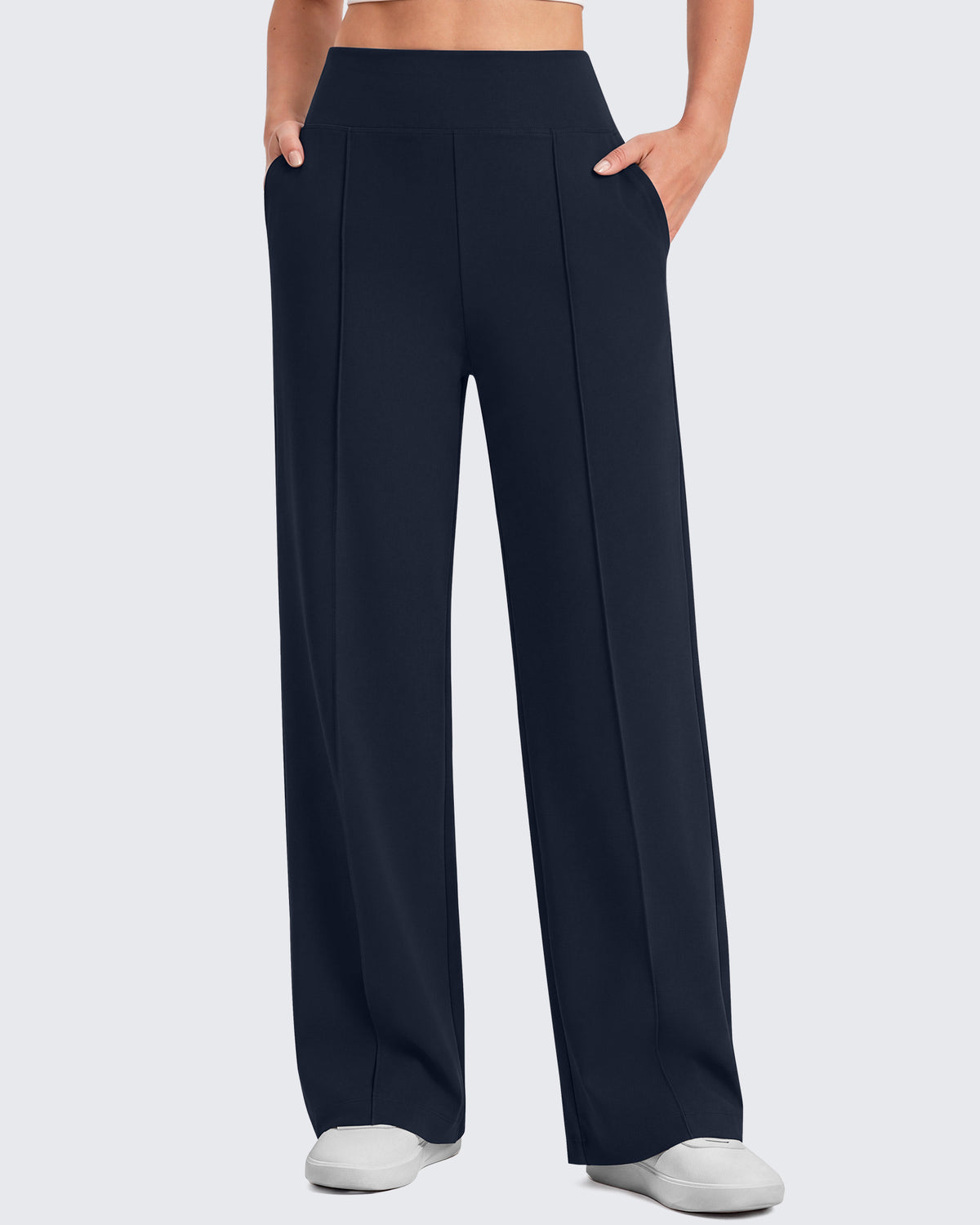 G4Free - G4Free EverGoing Wide Leg Yoga Pants High Waist Front Seam with Pockets -GF26J1005A001A-S-GF26J1005A001B-M-GF26J1005A001C-L-GF26J1005A001D-XL-GF26J1005A001E-XXL