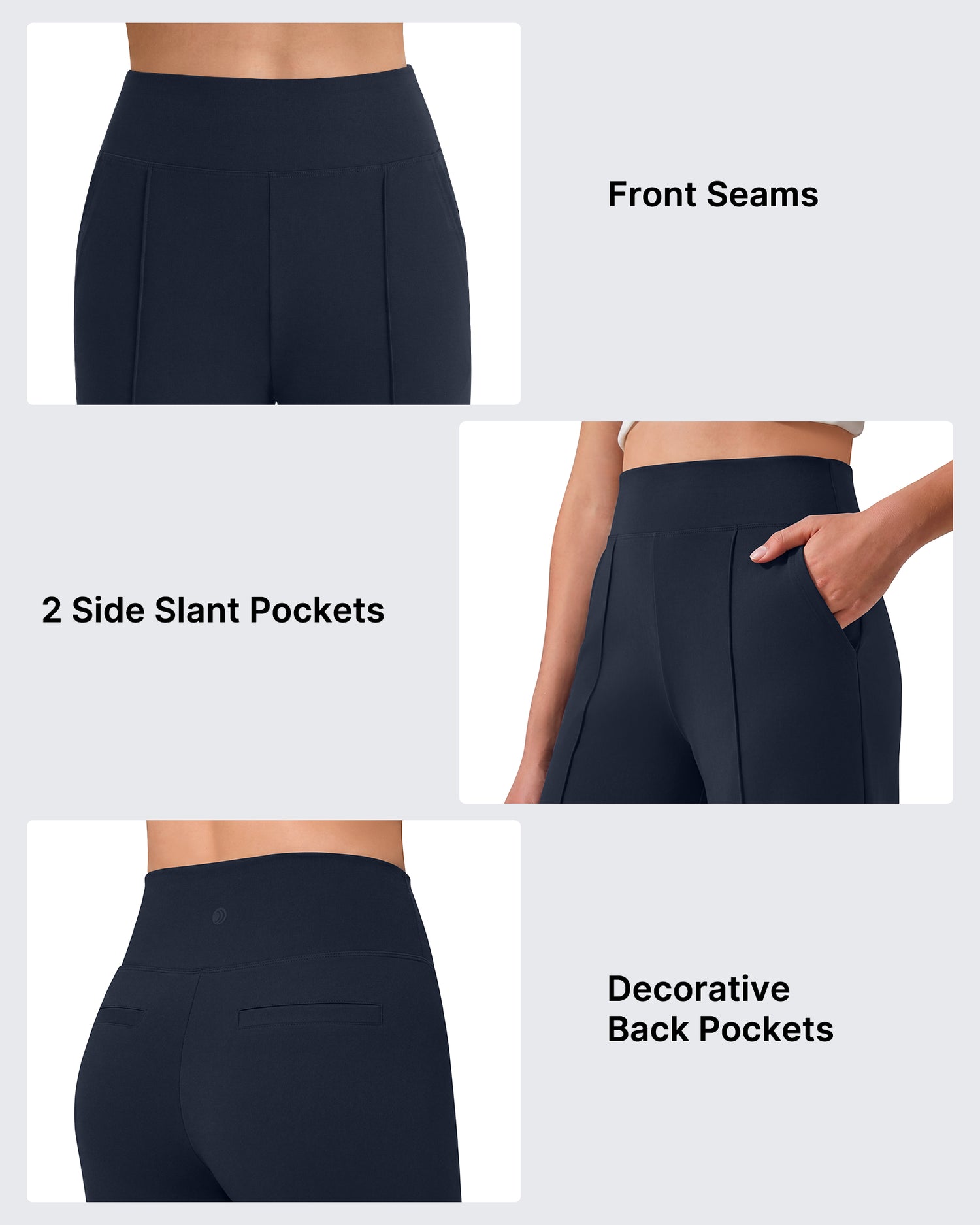 G4Free - G4Free EverGoing Wide Leg Yoga Pants High Waist Front Seam with Pockets -GF26J1005A001A-S-GF26J1005A001B-M-GF26J1005A001C-L-GF26J1005A001D-XL-GF26J1005A001E-XXL