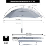 G4Free - G4Free Extra Large Golf Umbrella 62/68 inch Vented Square Umbrella -D02V717A