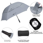 G4Free - G4Free Extra Large Golf Umbrella 62/68 inch Vented Square Umbrella -D02V717A