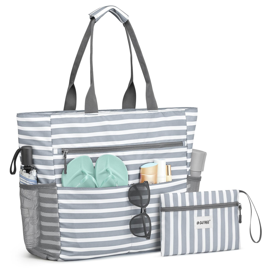 G4Free - G4Free Foldable Waterproof Sandproof Tote Beach Bag -TN23B270C-TN24B463A-TN24B349A-TN23B270B-TN24B463B