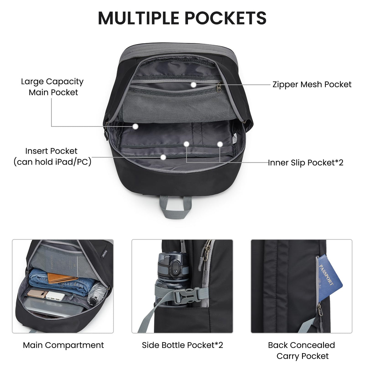 G4Free - G4Free Gym Backpack For Women with Shoes Compartment & Wet Pocket -TN23B238D-TN23B238A-TN23B238B-TN23B238C