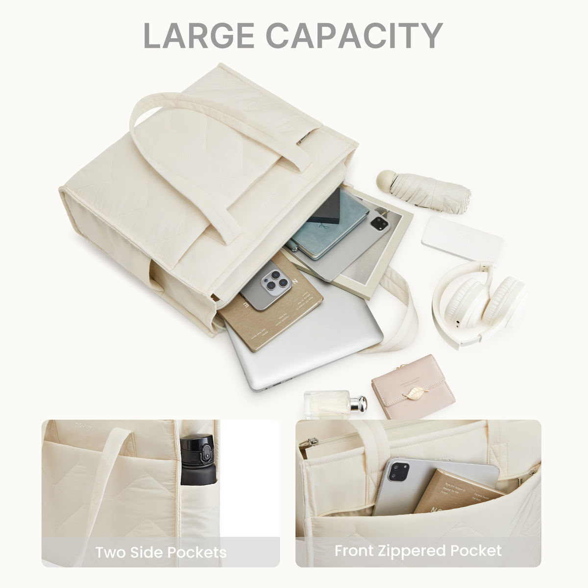 G4Free - G4Free Lightweight Quilted Tote with Laptop Compartment -TN25B591A-TN25B591B-TN25B591C-TN25B591D