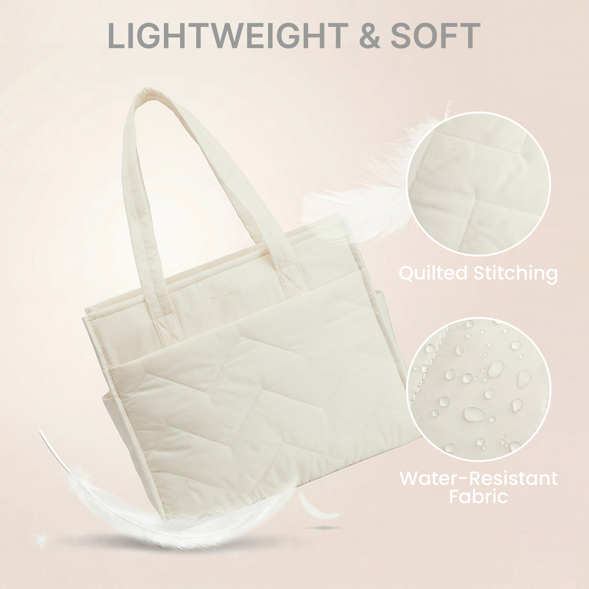 G4Free - G4Free Lightweight Quilted Tote with Laptop Compartment -TN25B591A-TN25B591B-TN25B591C-TN25B591D