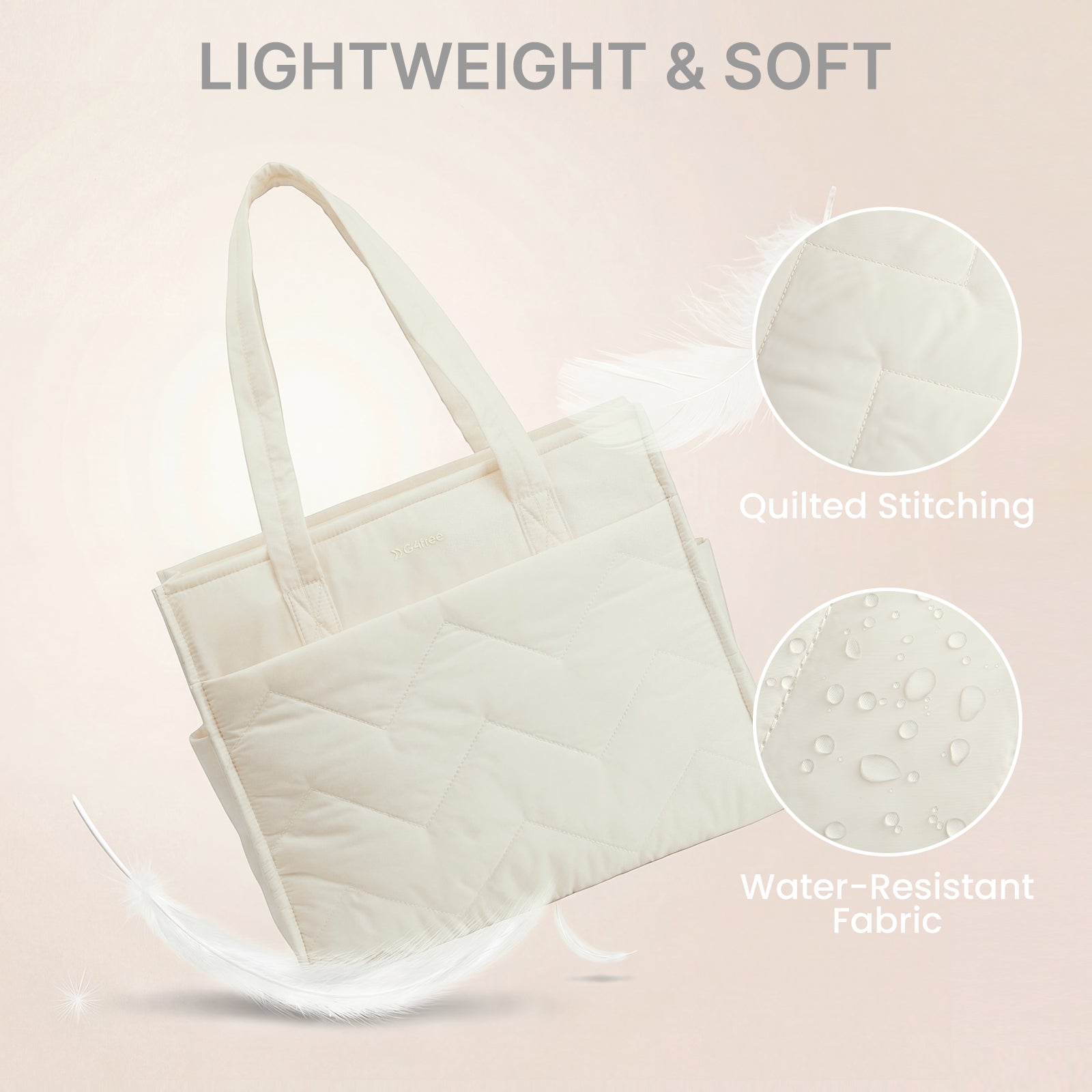 G4Free - G4Free Lightweight Quilted Tote with Laptop Compartment -TN25B591A-TN25B591B-TN25B591C-TN25B591D
