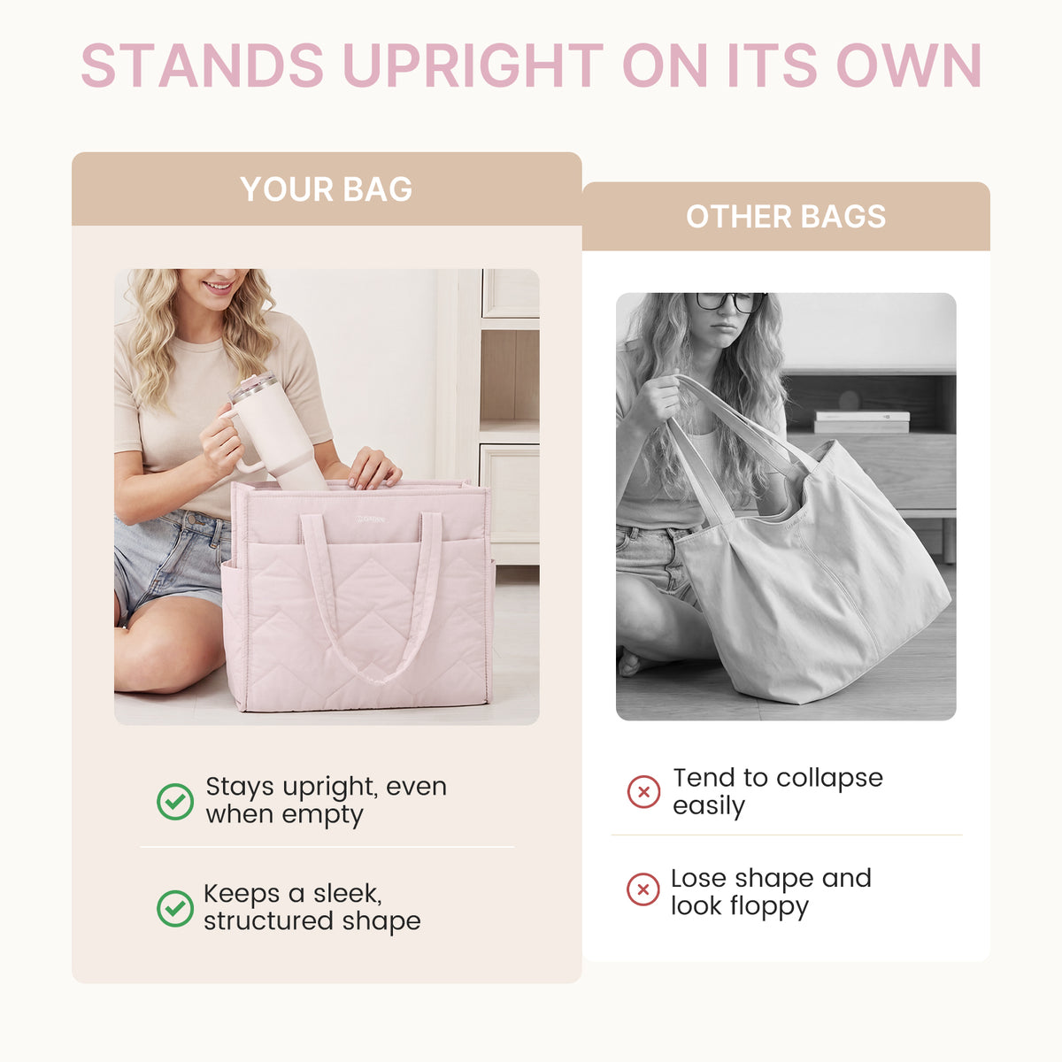 G4Free - G4Free Lightweight Quilted Tote with Laptop Compartment -TN25B591A-TN25B591B-TN25B591C-TN25B591D
