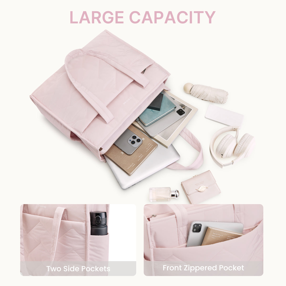 G4Free - G4Free Lightweight Quilted Tote with Laptop Compartment -TN25B591A-TN25B591B-TN25B591C-TN25B591D