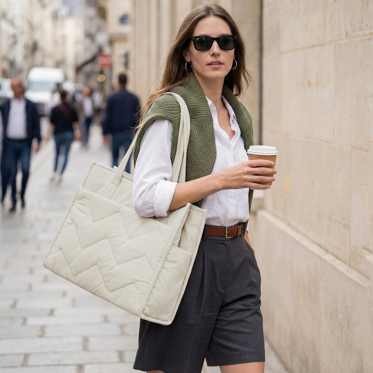 G4Free - G4Free Lightweight Quilted Tote with Laptop Compartment for Work & Travel -TN25B591A-TN25B591B-TN25B591C-TN25B591D