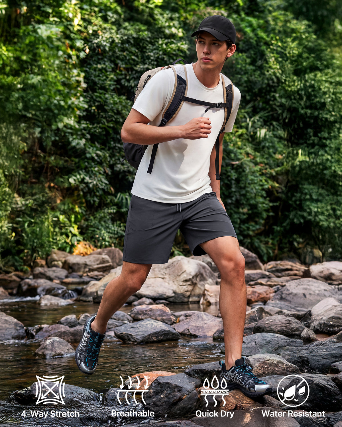 G4Free - G4Free Men's Hiking Shorts – Quick Dry -GF26EM893A001A-S-GF26EM893A001B-M-GF26EM893A001C-L-GF26EM893A001D-XL-GF26EM893A001E-XXL