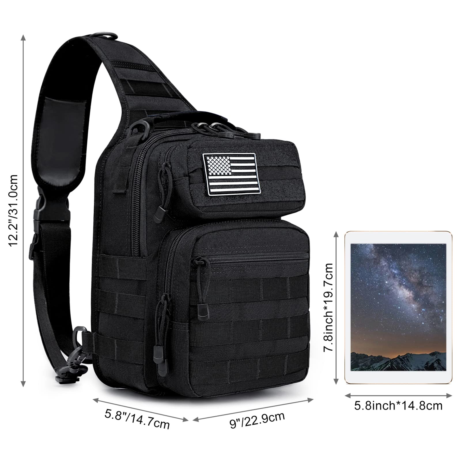 Military Rover Tactical Sling Bag - Durable Outdoor Shoulder