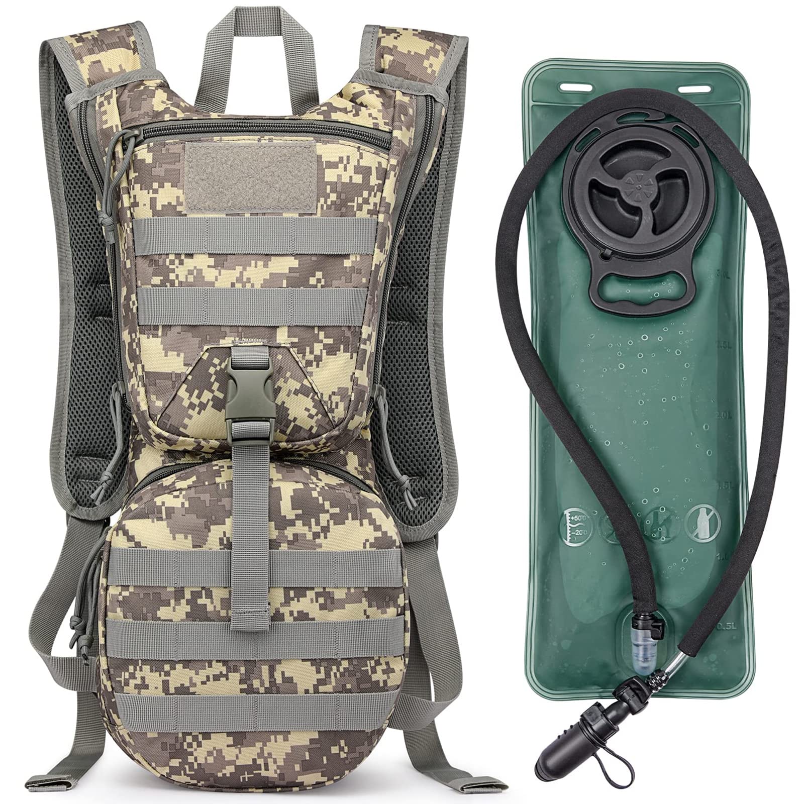 G4Free - G4Free Military Tactical Hydration Backpack with 3L Upgraded Bladder -D02V560A-D02V560B