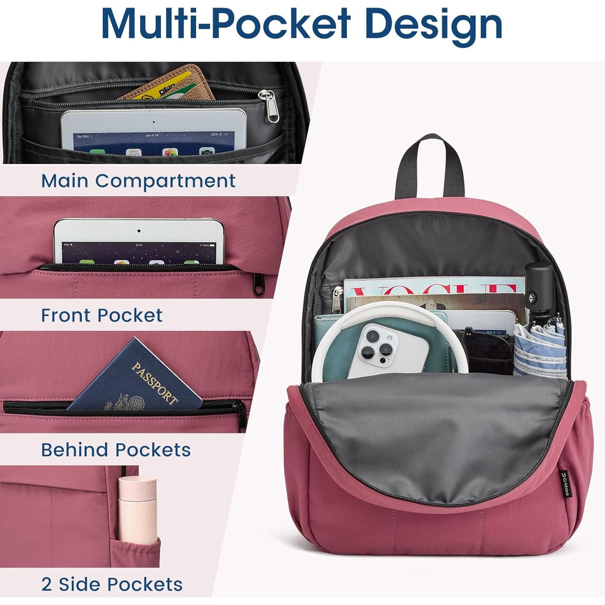 G4Free - G4Free Mini Backpack Water-resistant Hiking Backpack with Adjustable Shoulder Straps -TN24B435A-TN24B435E-TN24B435C-TN24B435D-TN24B435F