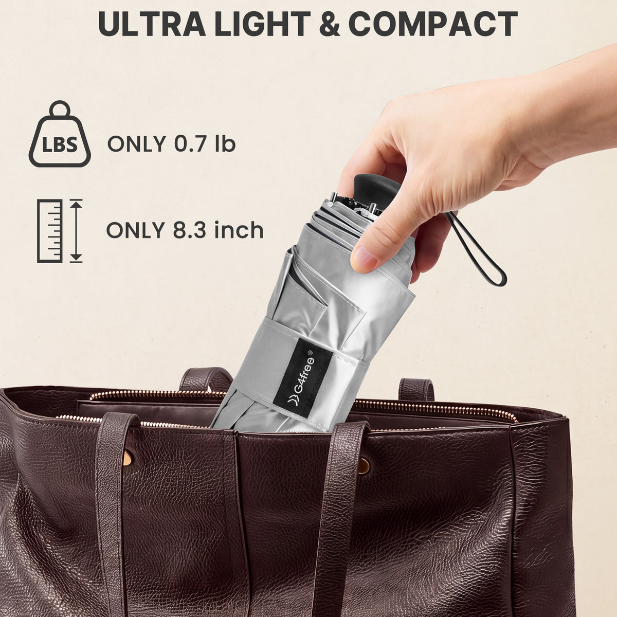 G4Free - G4Free Mini Travel Umbrella with Retractable Handle – UPF 50+ for Sun & Rain -TN26A621A-TN26A621B-TN26A621C-TN26A621D-TN26A621E