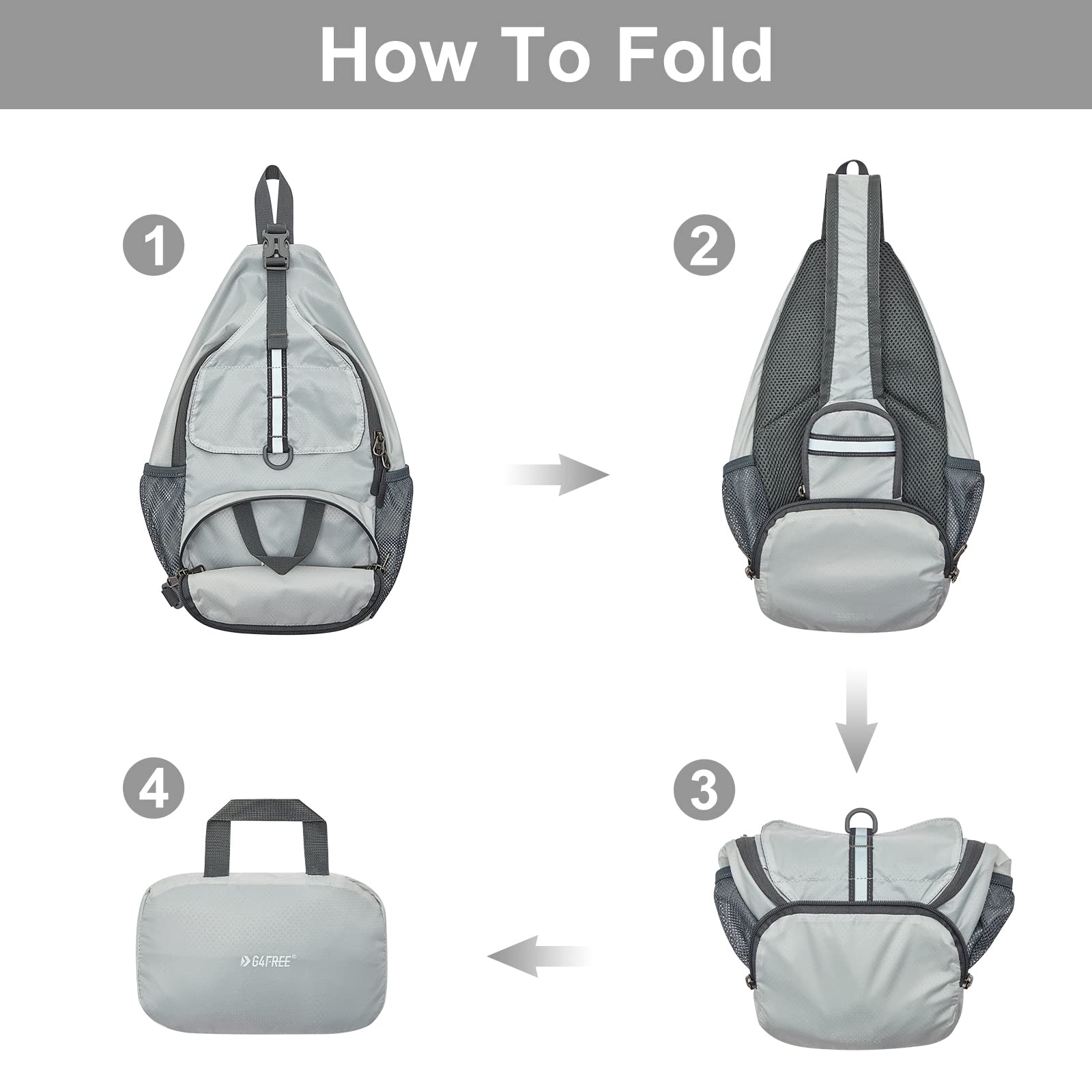 G4Free - G4Free Packable Crossbody Sling Backpack -TN21B007A-TN21B007D-TN21B007B-TN21B007E-TN21B007C