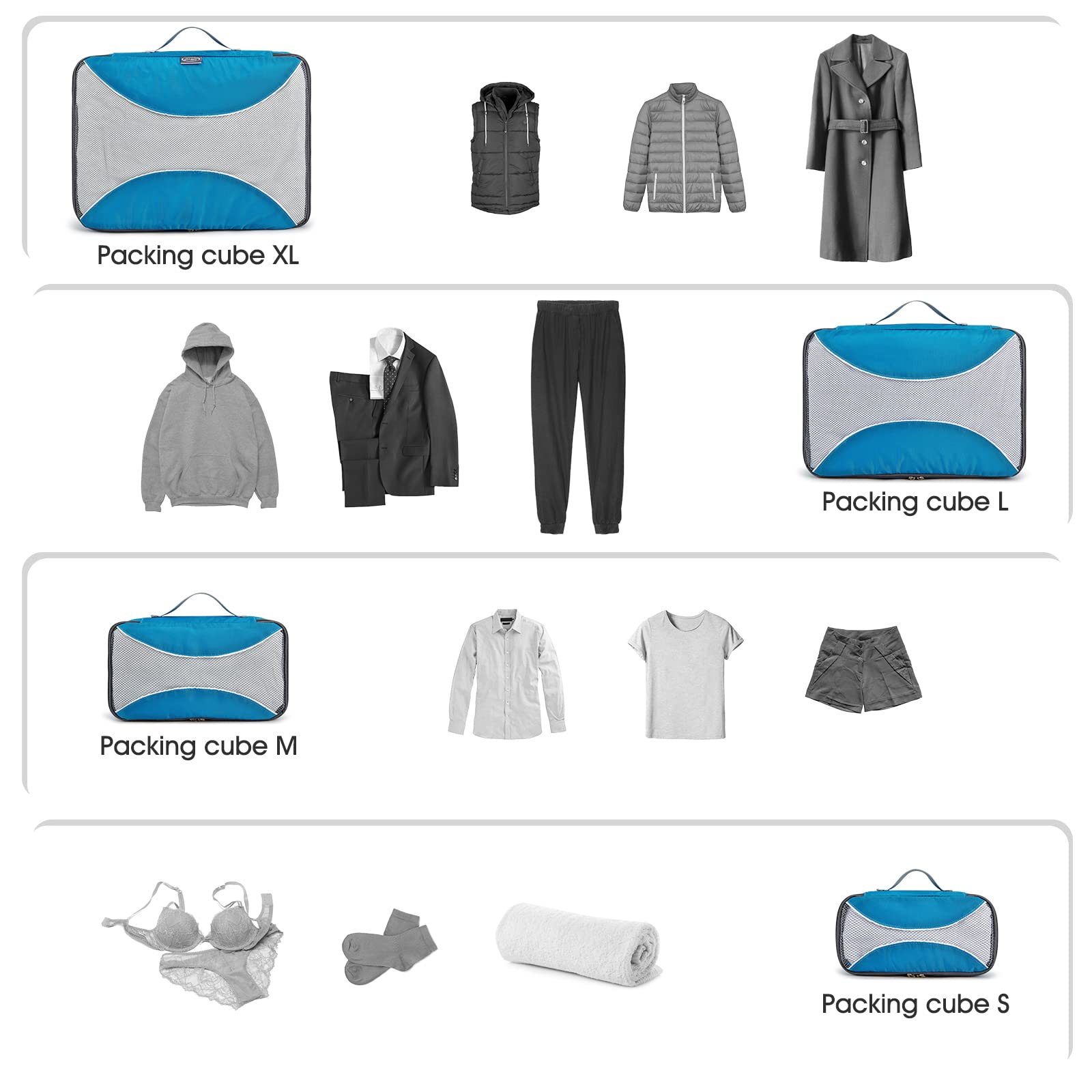 G4Free - G4Free Packing Cubes 6pcs Travel Accessories Organizers Travel Packing Bags -D10V005A-D10V005B