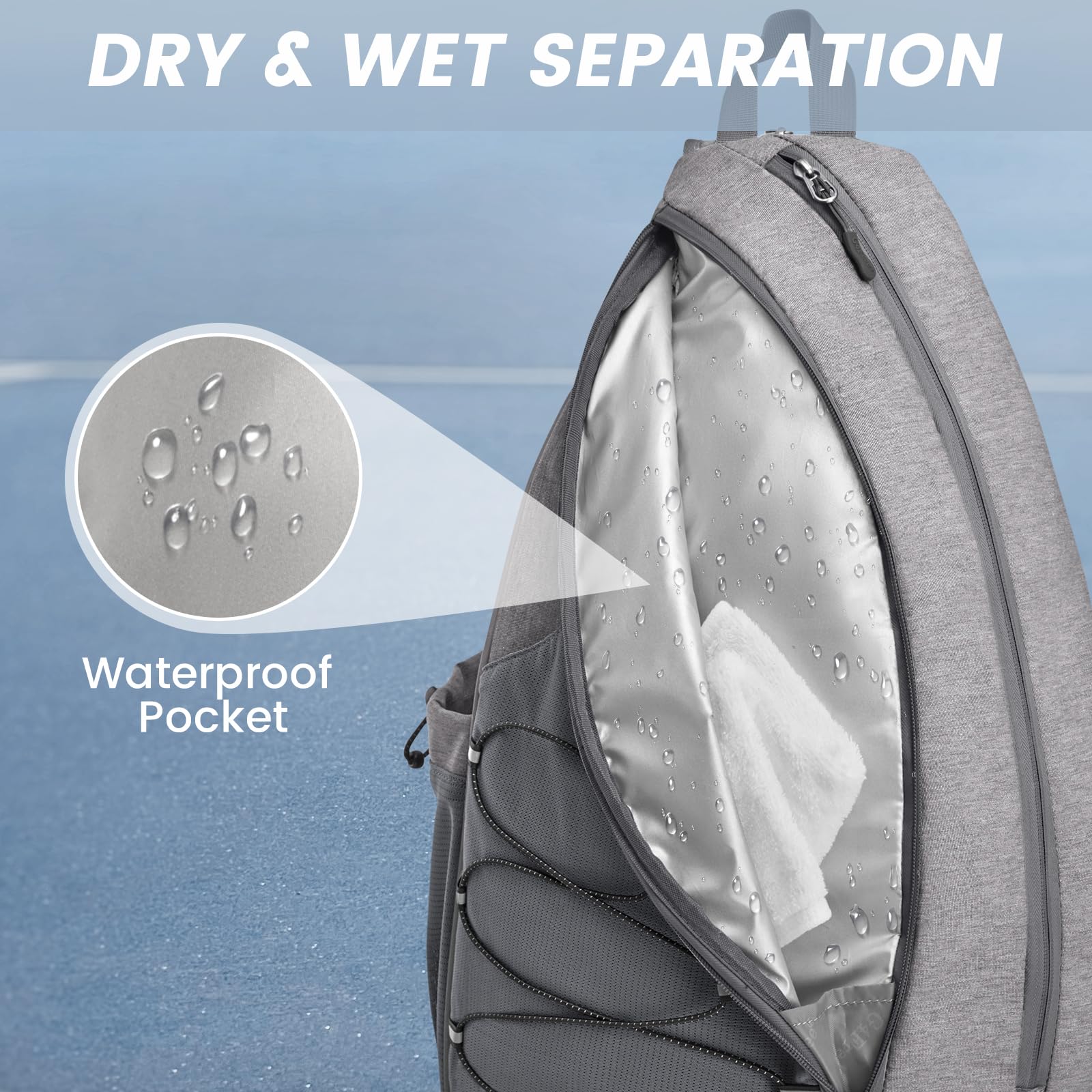 G4Free - G4Free Pickleball Bag with Waterproof Pocket/Fence Hook -TN23B324A-TN23B324B-TN23B324C-TN23B324D-TN23B324E