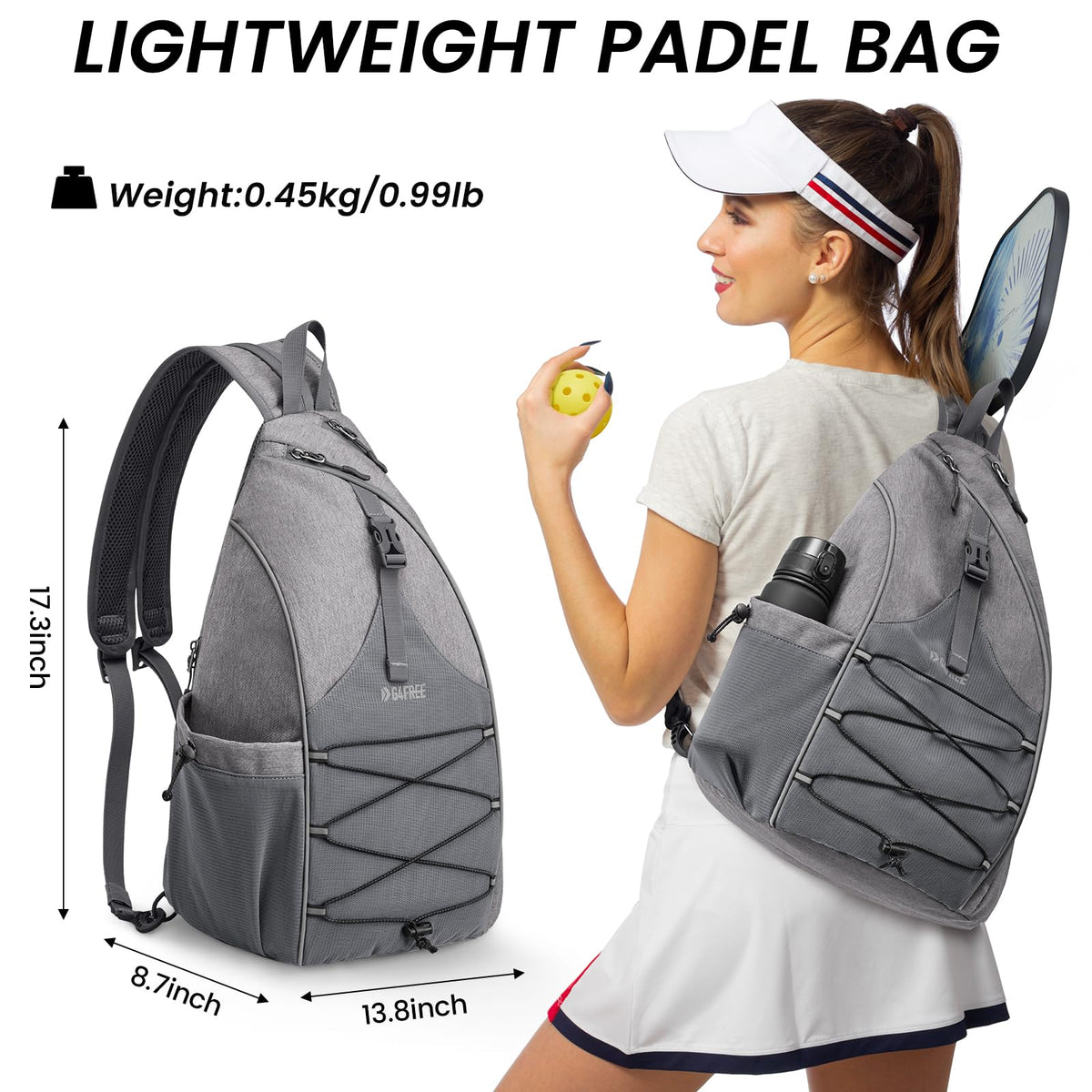 G4Free - G4Free Pickleball Bag with Waterproof Pocket/Fence Hook -TN23B324A-TN23B324B-TN23B324C-TN23B324D-TN23B324E