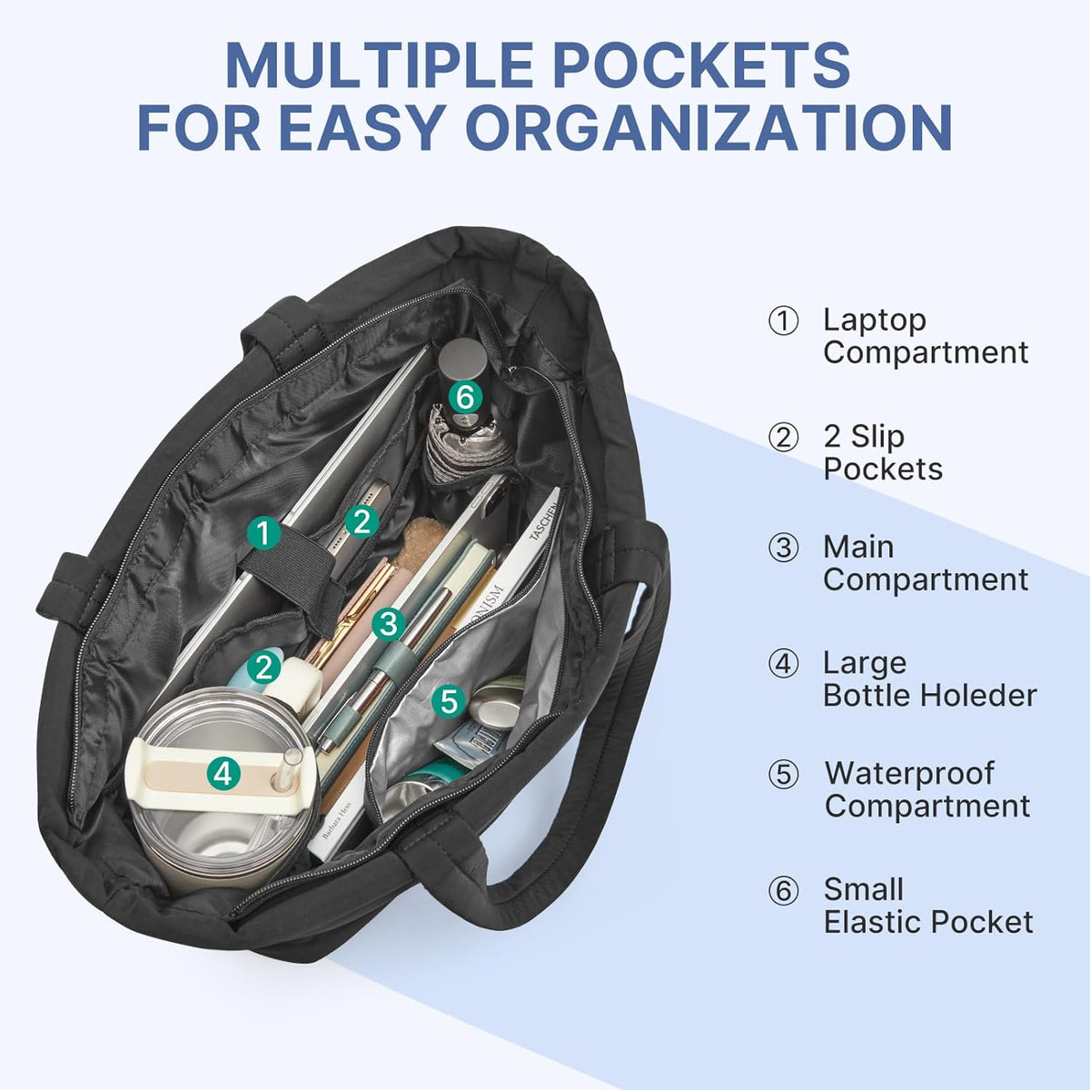 G4Free - G4Free Puffer Shoulder Bag with Cup Holder and Laptop Compartment -TN25B532B-TN25B532C-TN25B532A