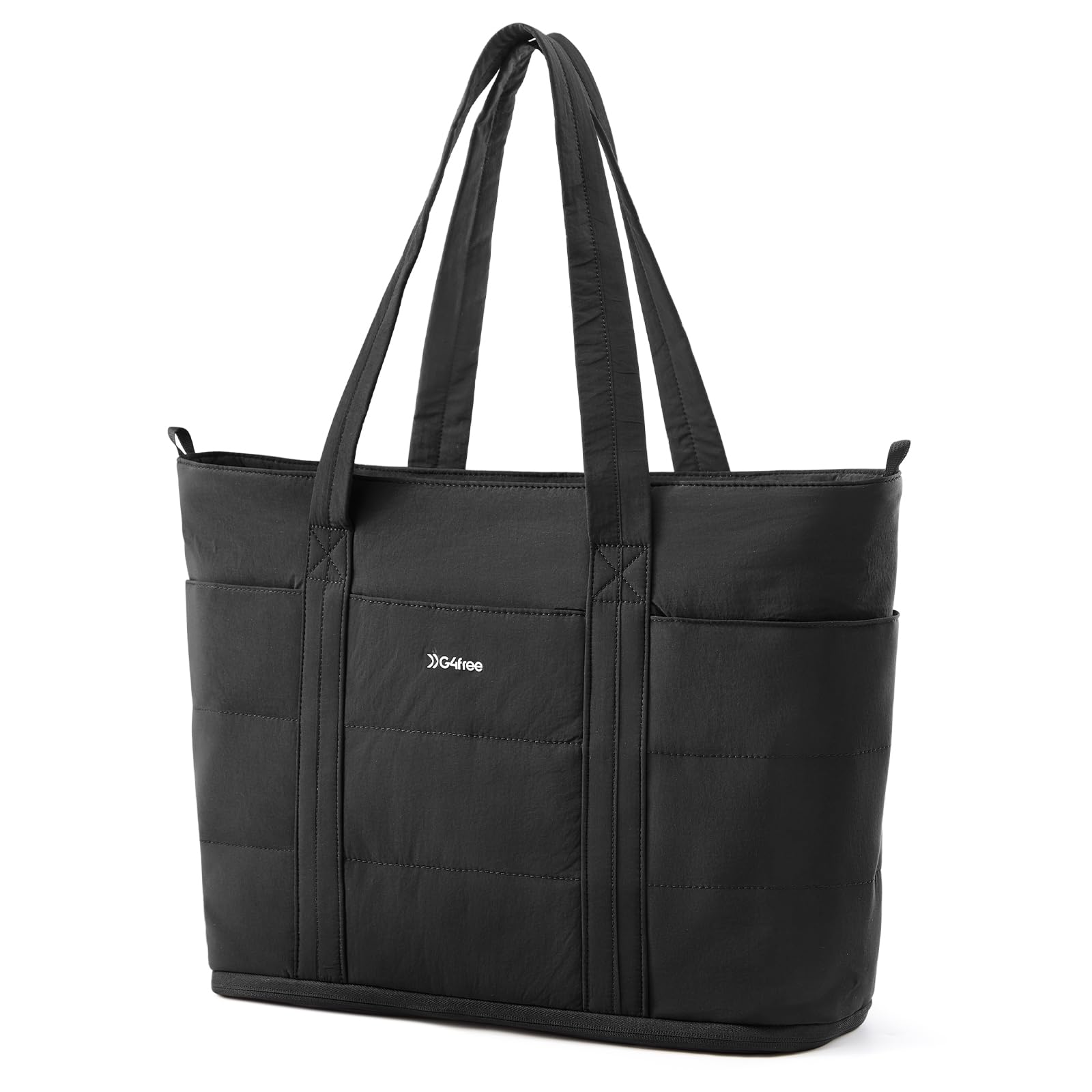 expandable tote bag travel Women’s Expandable Puffer Tote - Zipper Compartments Work Bag for Travel & Sport