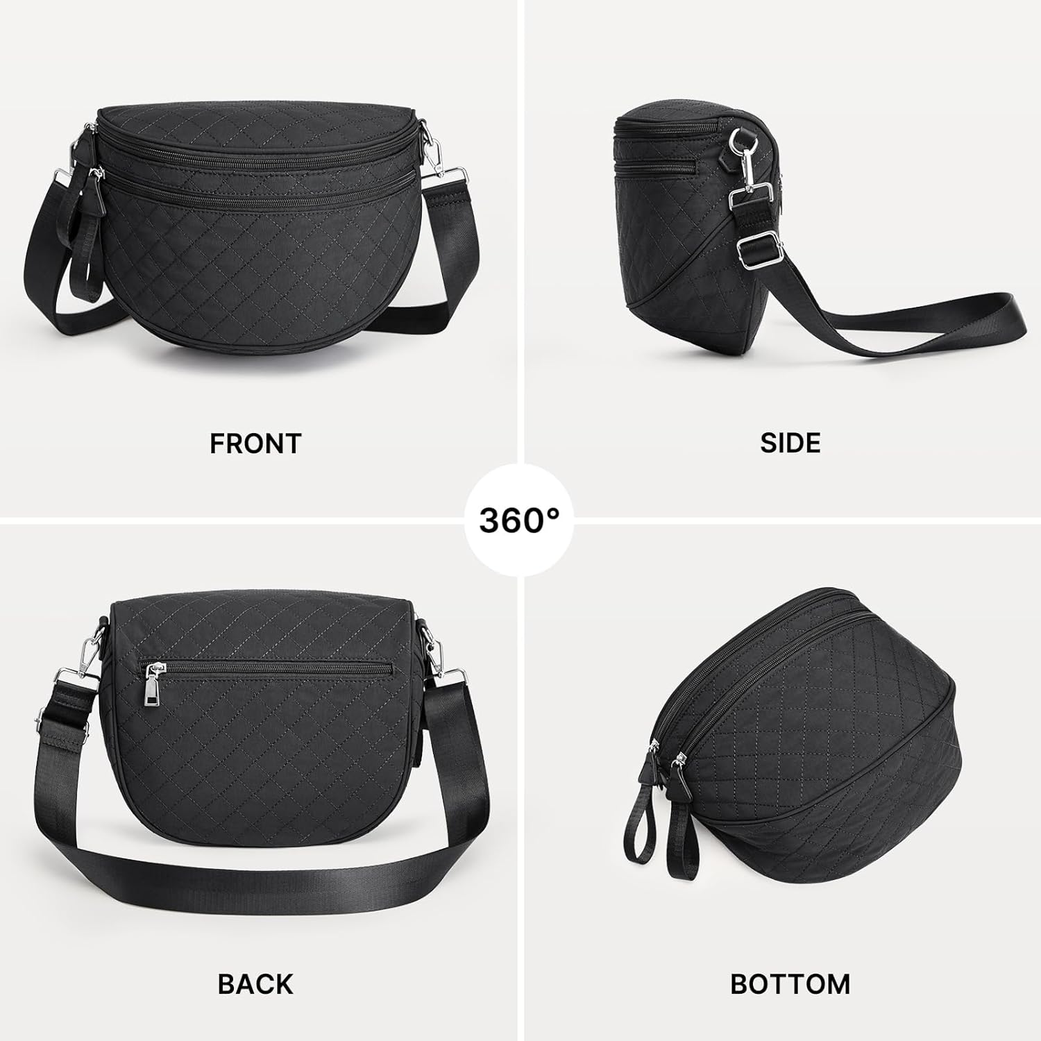 G4Free - G4Free Quilted Bum Bag Crossbody Bags, Spacious Nylon Cross Body Bag with Removable Pouch -TN25B574B-TN25B574C-TN25B574A