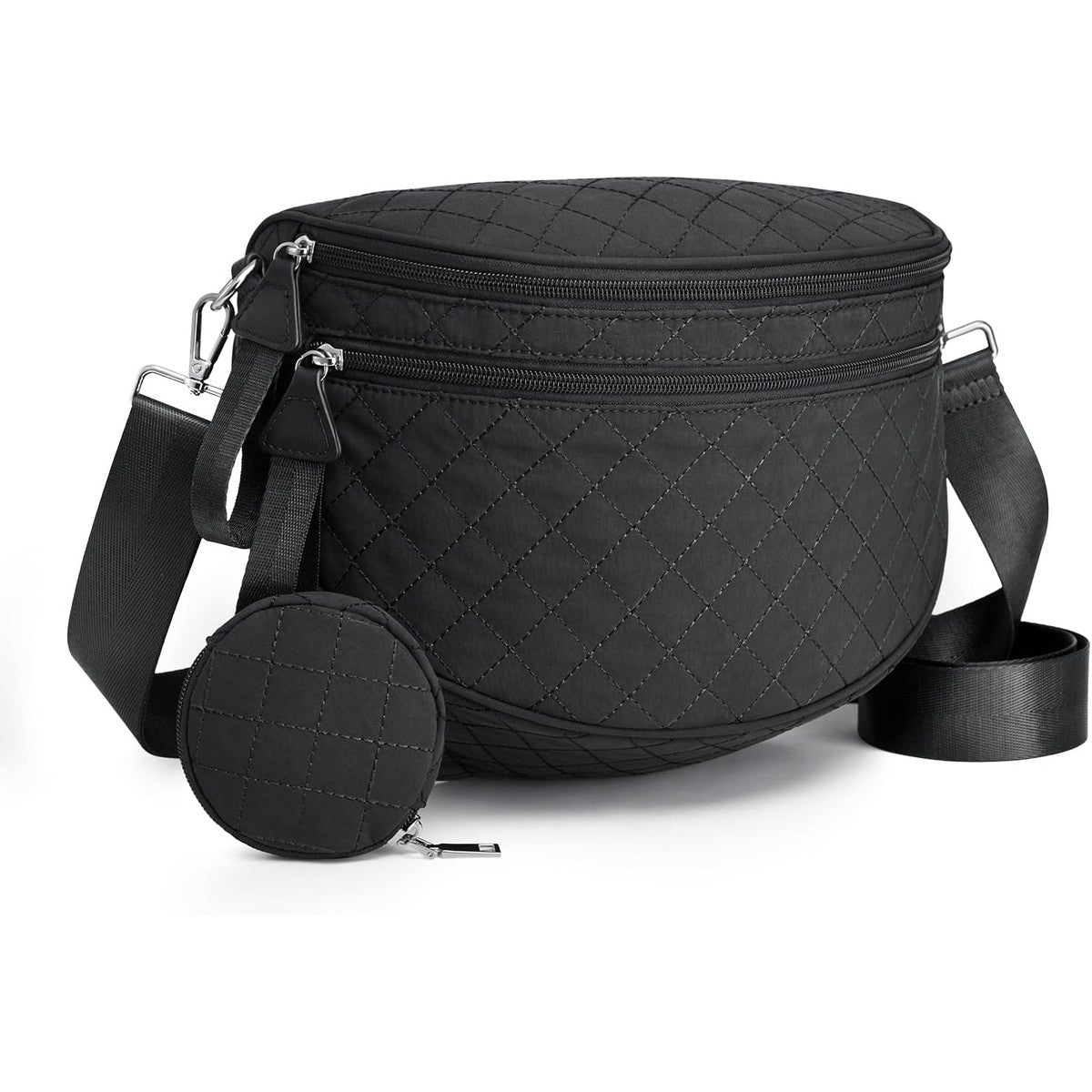 G4Free - G4Free Quilted Bum Bag Crossbody Bags, Spacious Nylon Cross Body Bag with Removable Pouch -TN25B574B-TN25B574C-TN25B574A