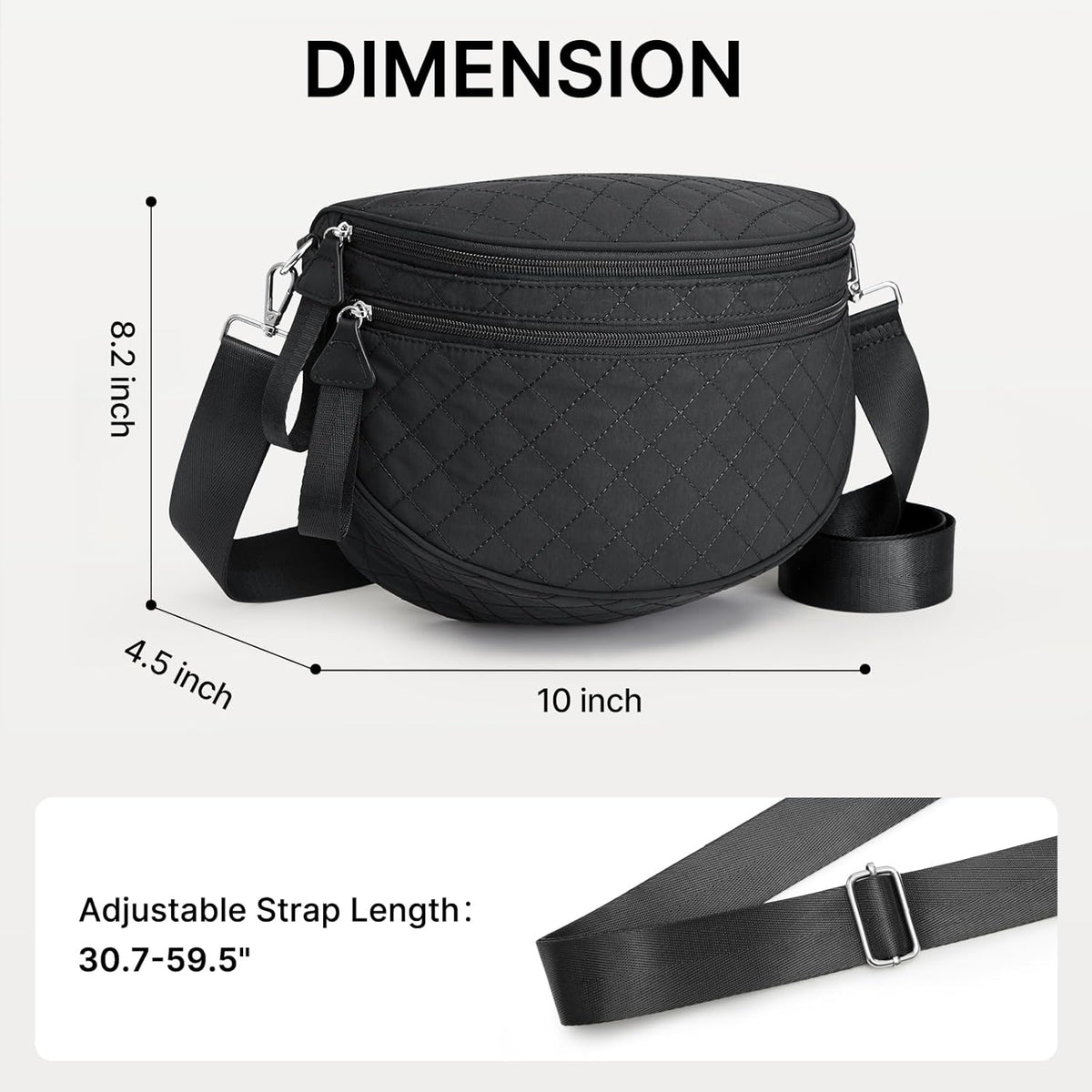 G4Free - G4Free Quilted Bum Bag Spacious Nylon with Removable Pouch -TN25B574B-TN25B574C-TN25B574A