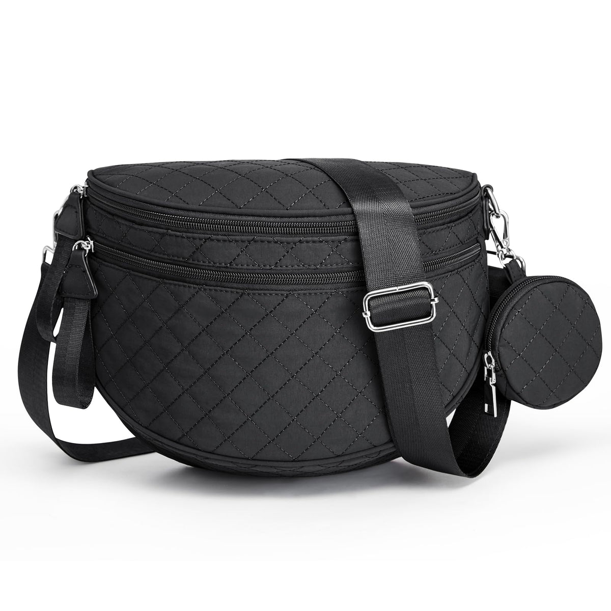 G4Free - G4Free Quilted Bum Bag Spacious Nylon with Removable Pouch -TN25B574B-TN25B574C-TN25B574A