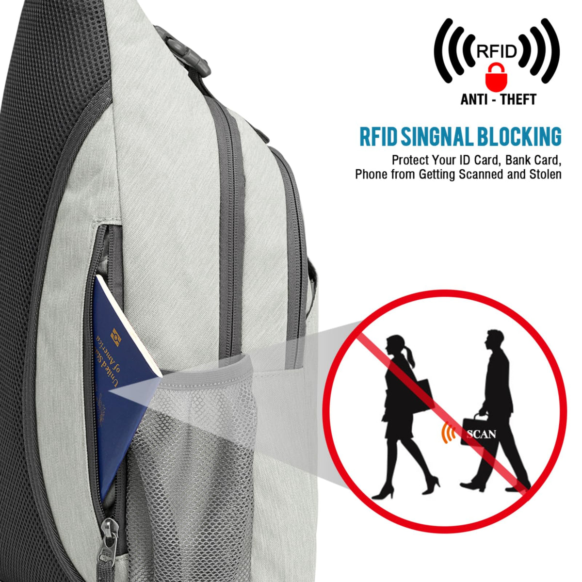 G4Free - G4Free RFID Blocking Sling Bag -D02V743C-D02V743P-D02V743S-D02V743A-D02V743N